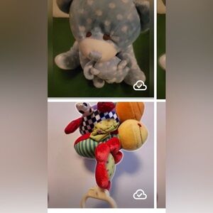 Vintage Animal Alley Musical Teddy with Baby& Hanging musical Caterpillar